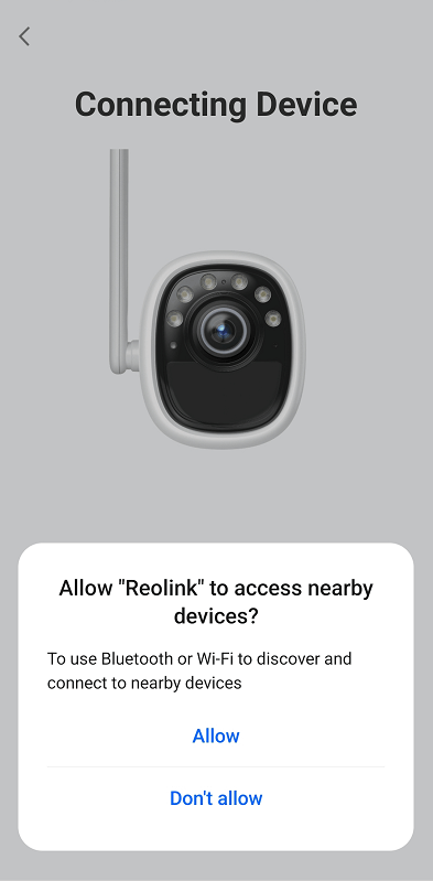 allow reolink access nearby device