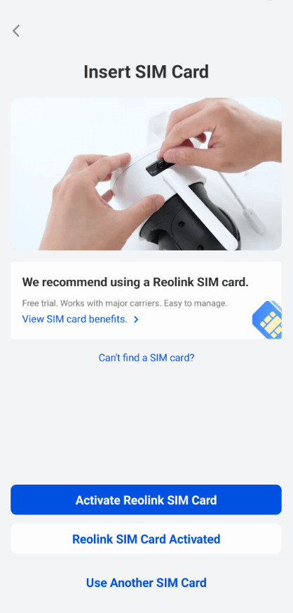 activate reolink sim card
