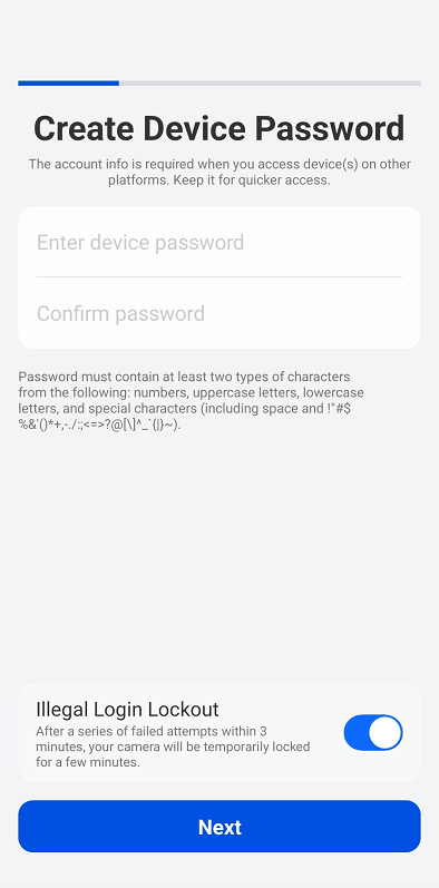 create device password