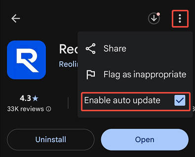 enable auto update