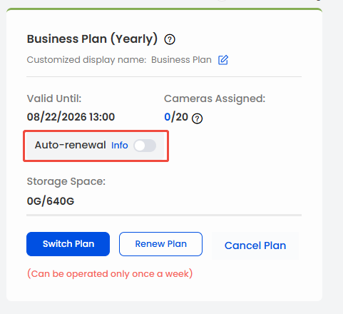 auto renewal cloud plan