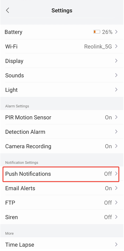 standalone camera push settings