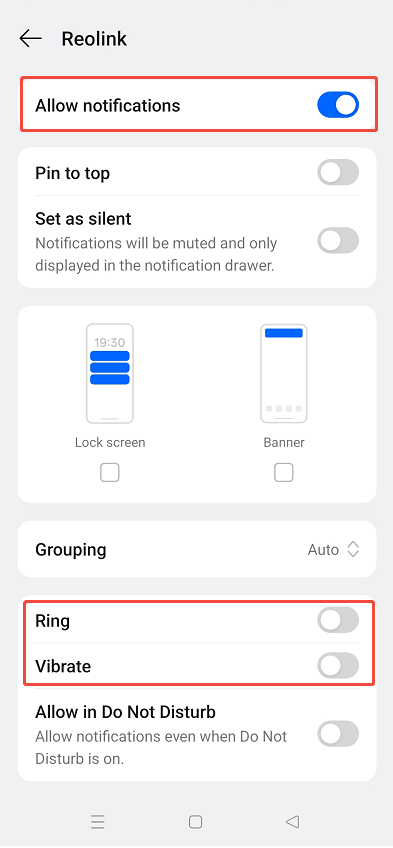 allow notification