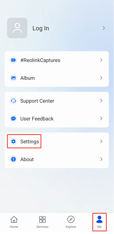 app settings
