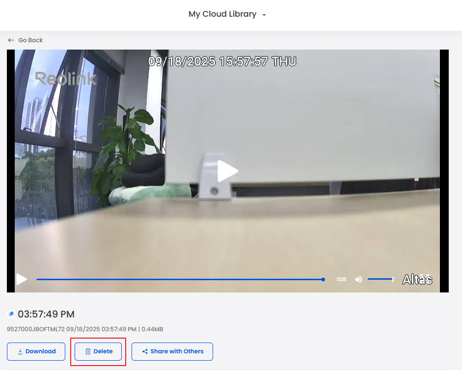 delete in recording page