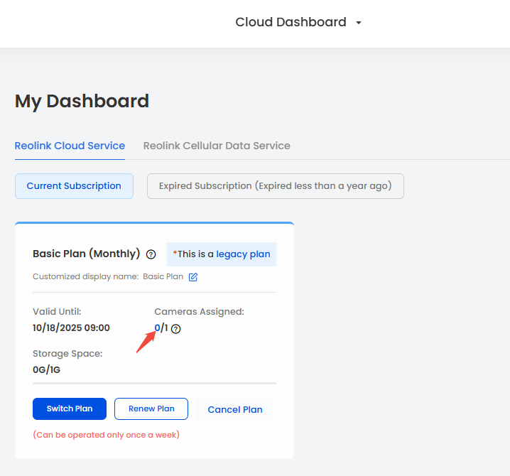 add camera to cloud on web