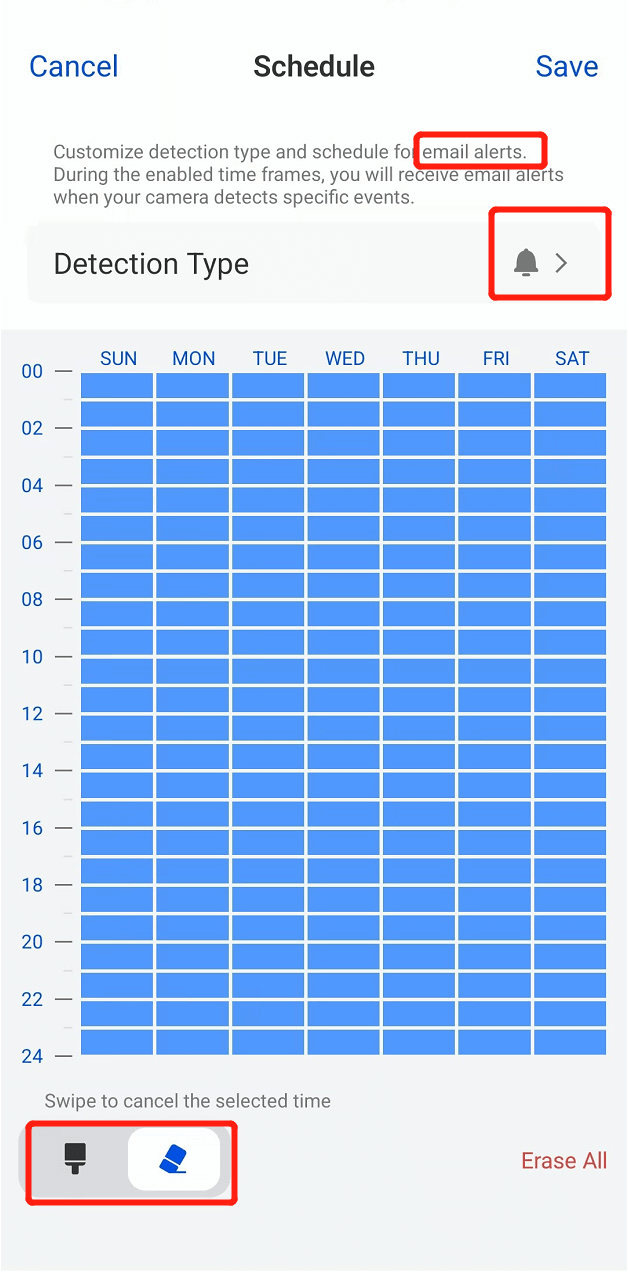 email alert schedule