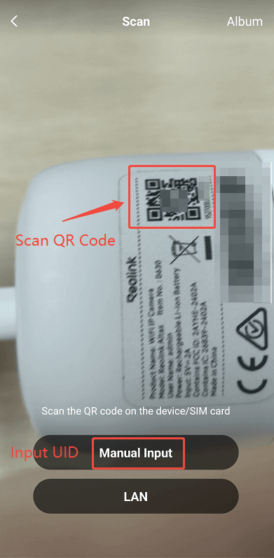 scan code and input UID