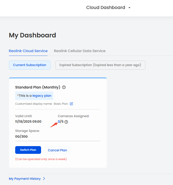 standard plan batch camera assign