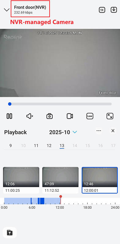NVR managed camera