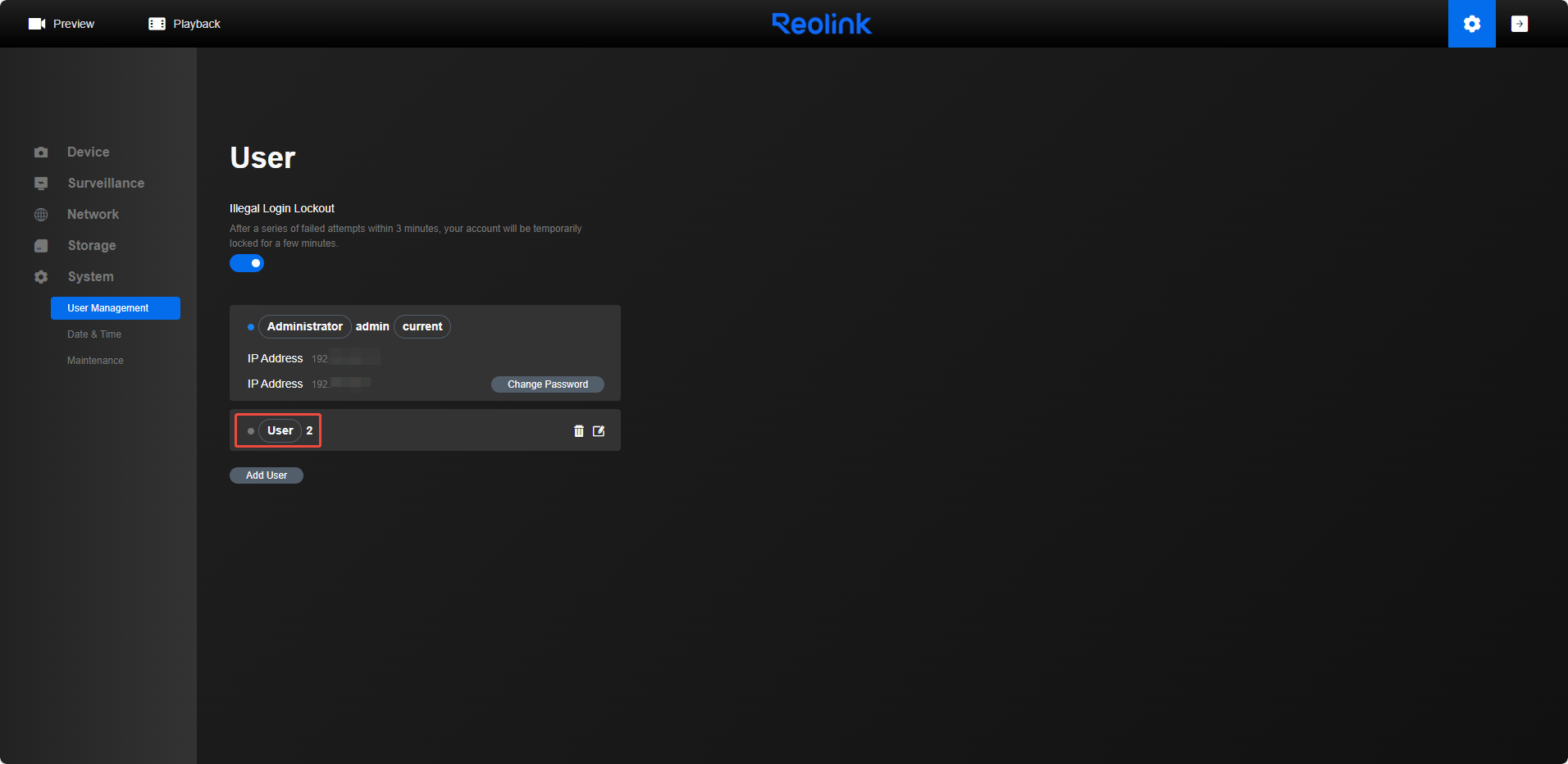 added user web