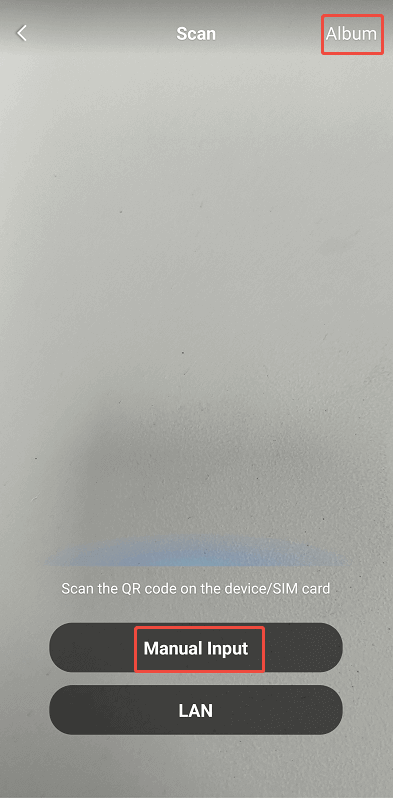 album and manual input