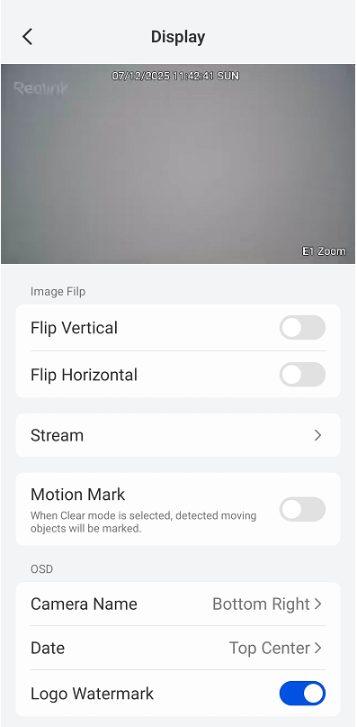 display settings