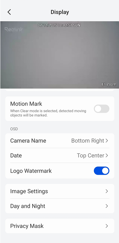 display other settings