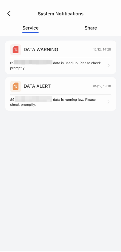 data usage warning