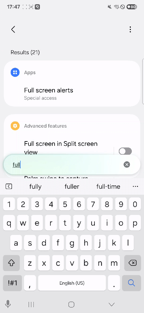 full screen alerts
