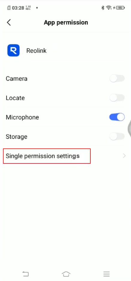 single permission settings
