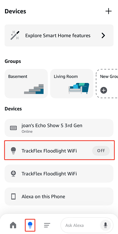 light device on alexa