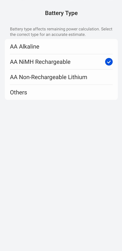 choose battery type