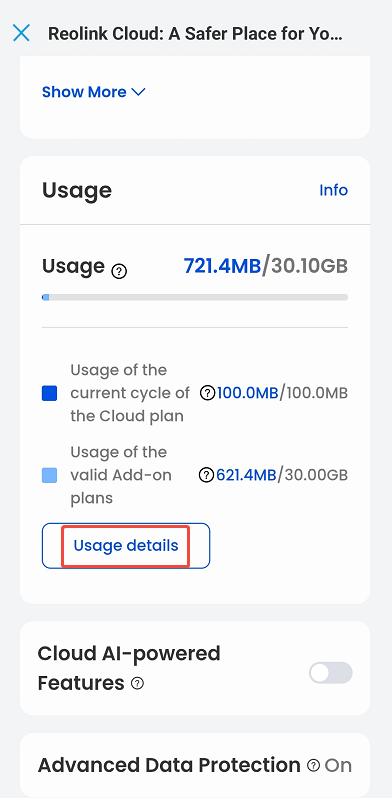 usage details