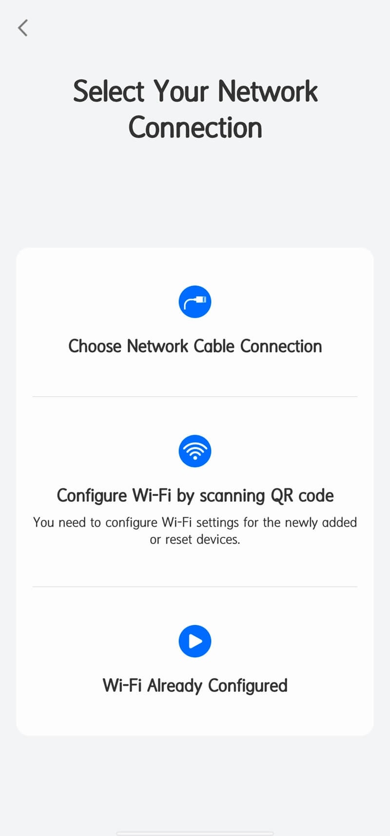 choose WiFi connection
