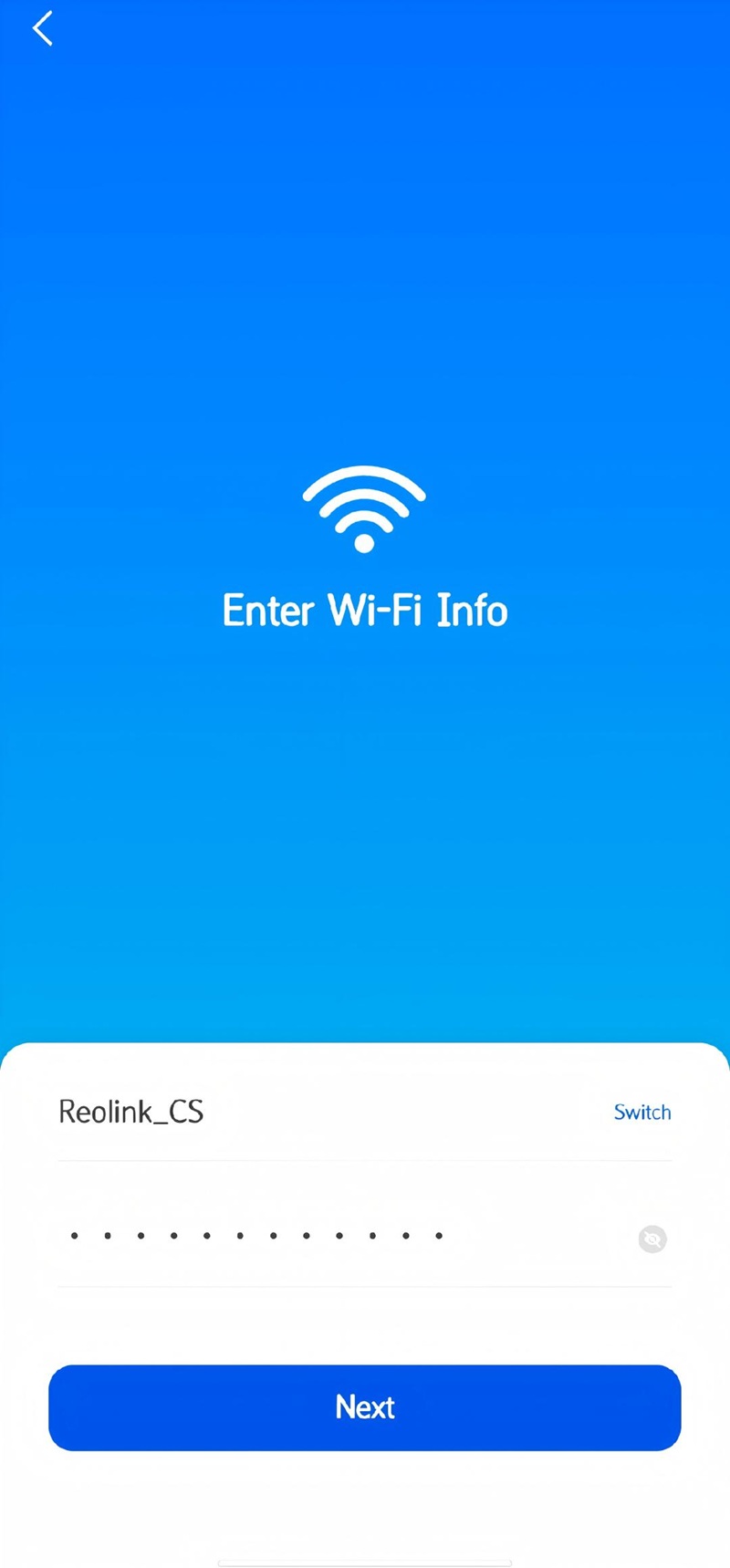 enter WiFi info