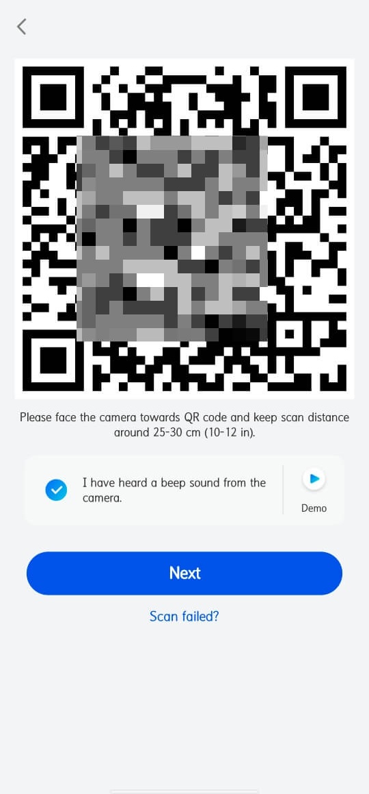 Scan QR code on screen