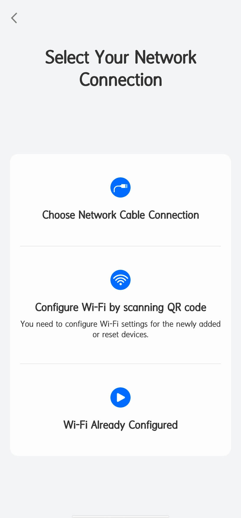 choose network cable connection