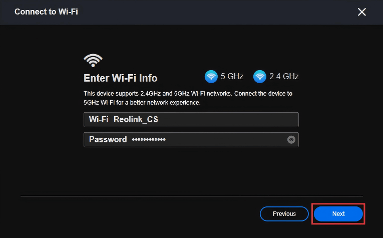 Enter WiFi info