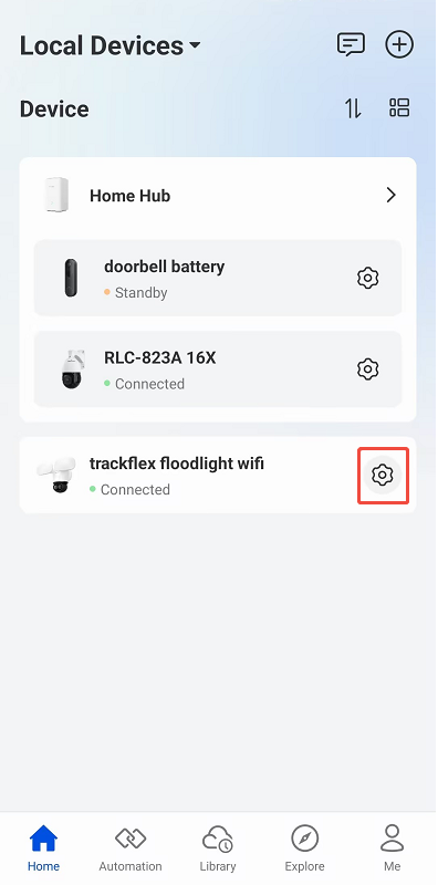 standalone camera's settings
