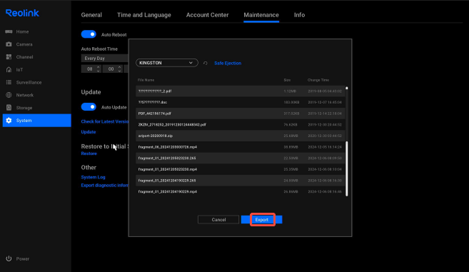 export information