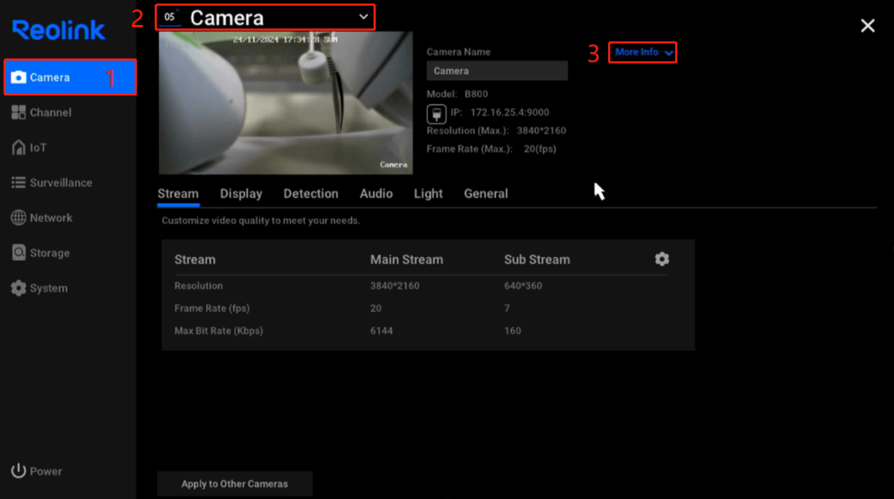 Camera more info