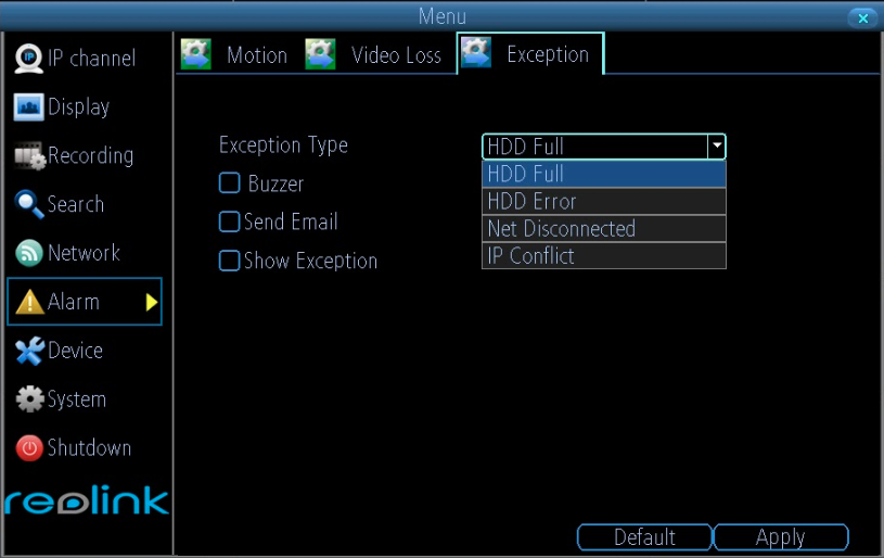 exception types