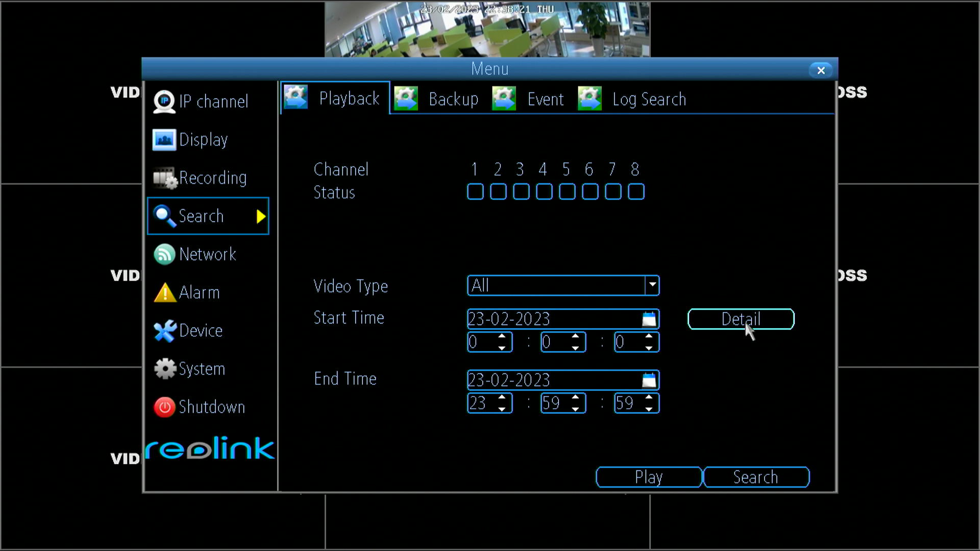 check details for playback