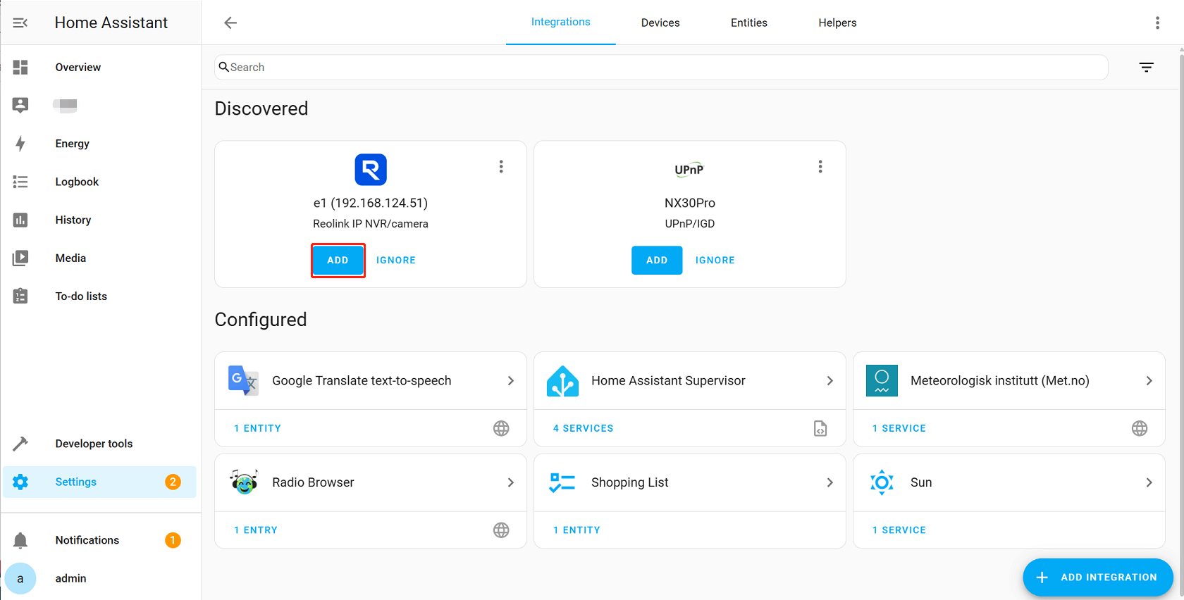 auto add home assistant