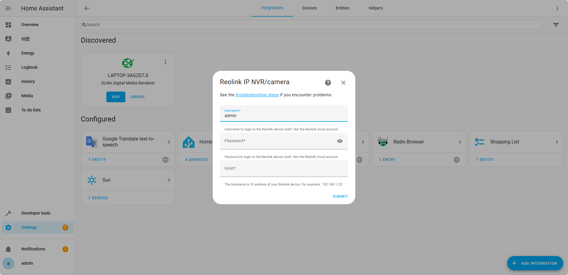 add camera to home assistant