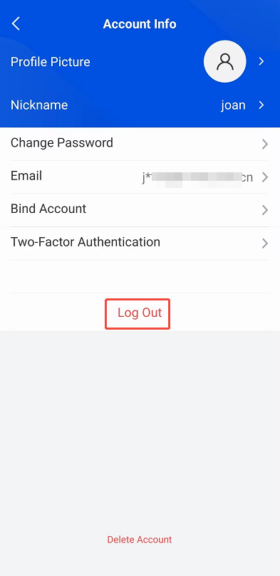 tap log out