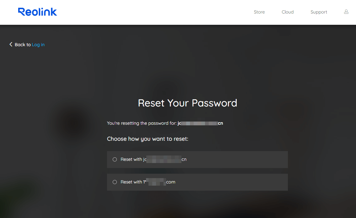 reset with which account