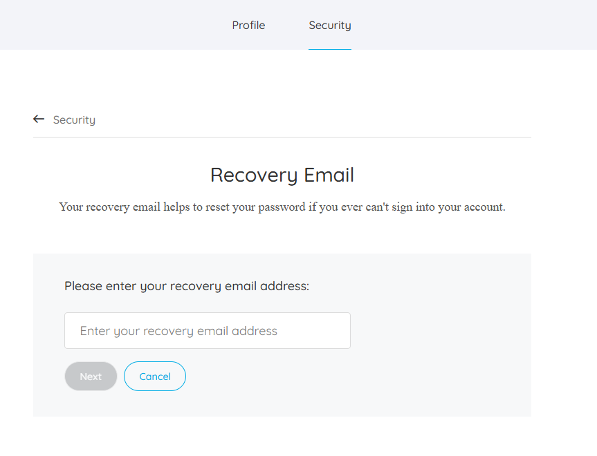 enter your recovery email