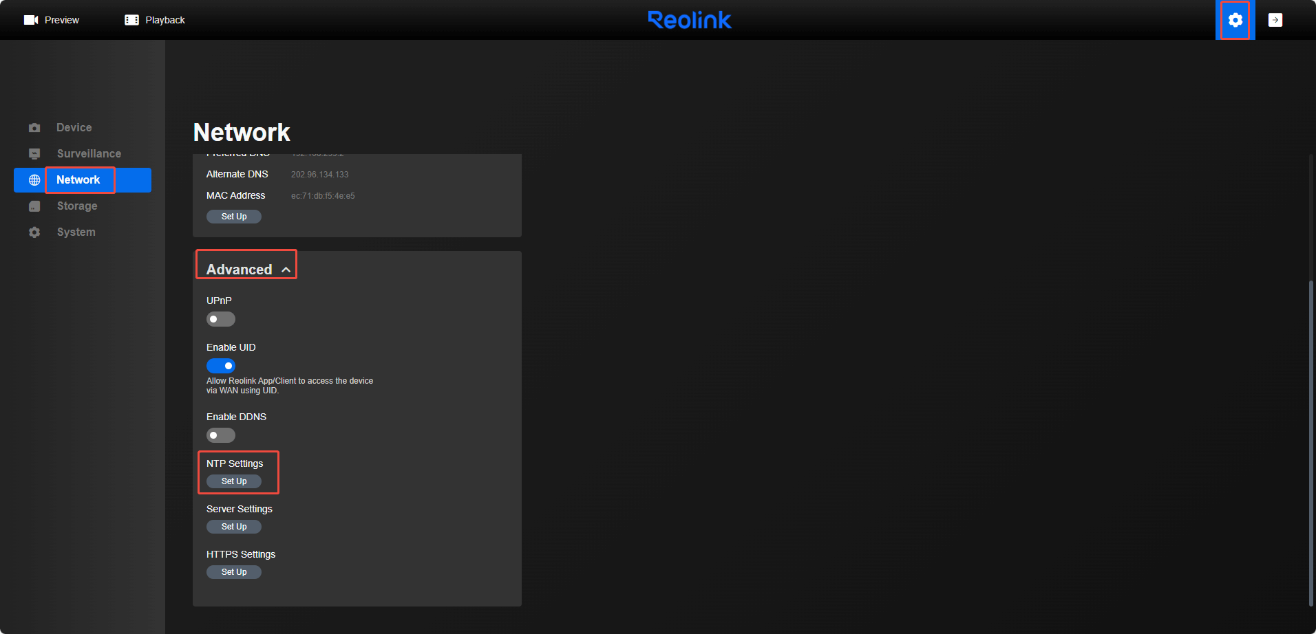 set up ntp settings