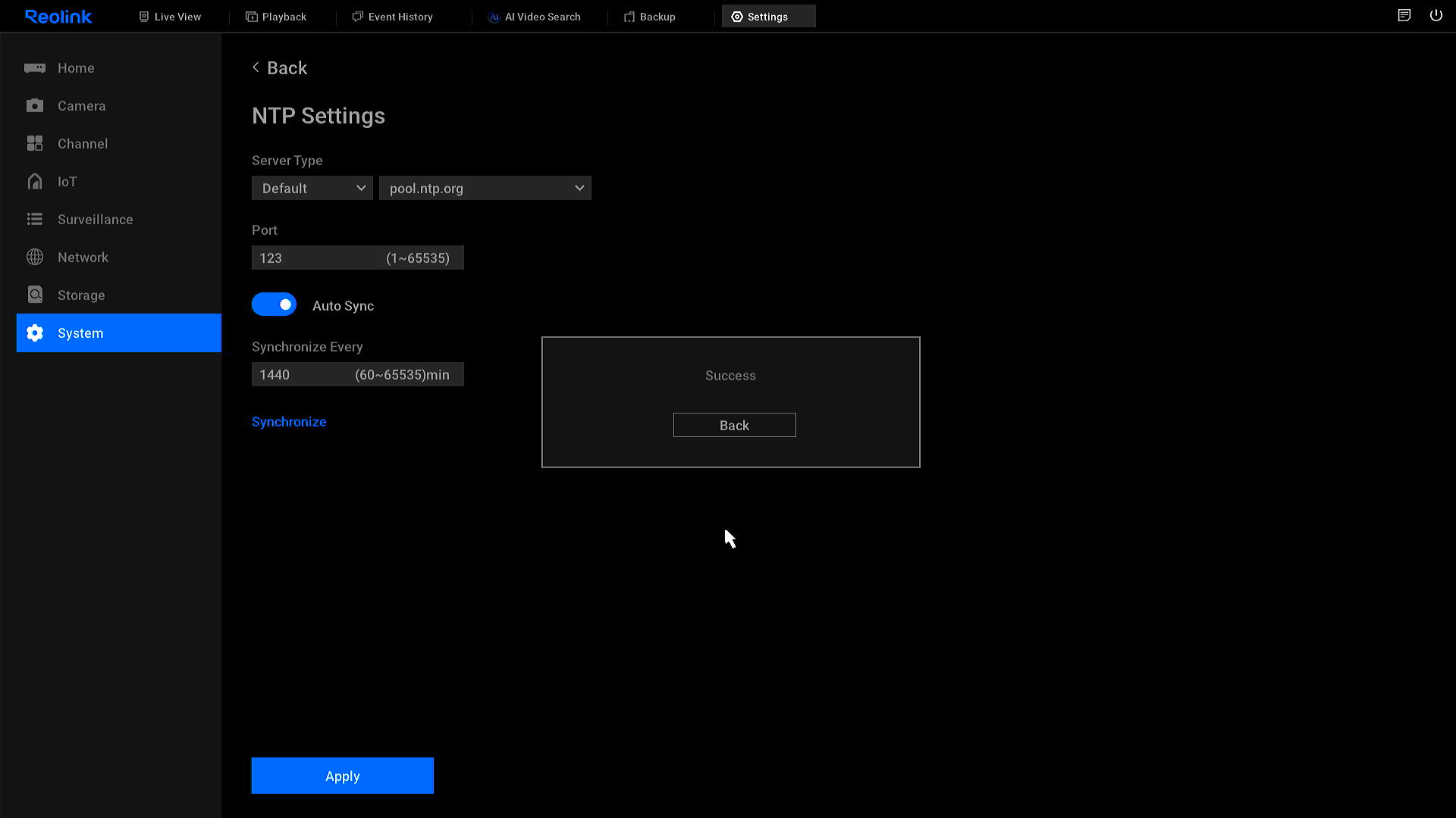 sync success