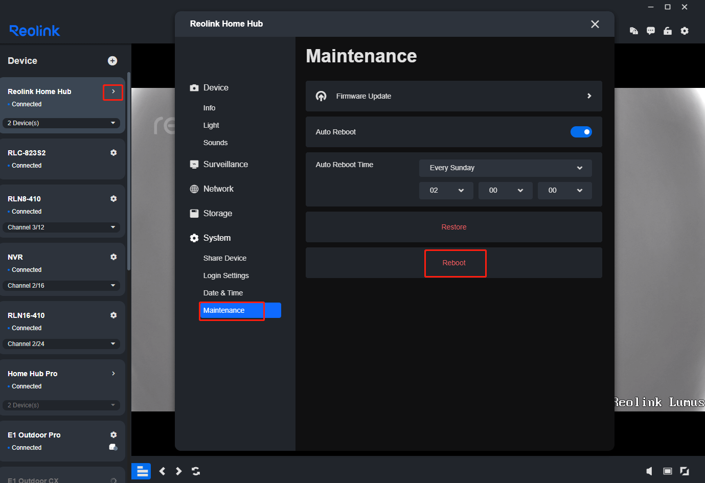 the maintenance