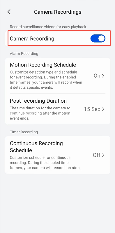 camera recording