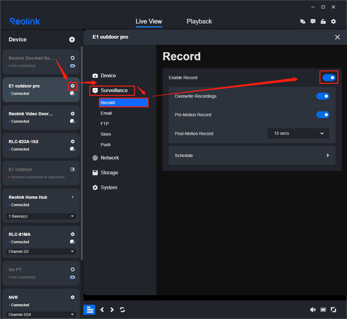 disable record