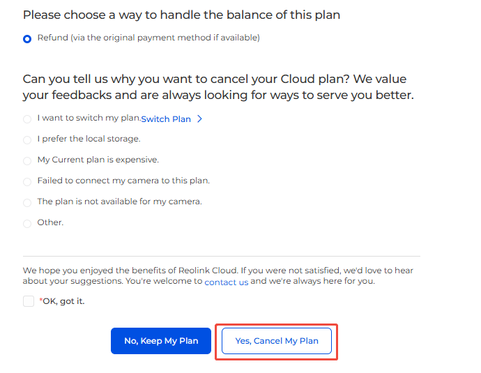 cancel my plan web