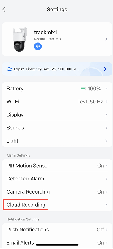 Setting Page
