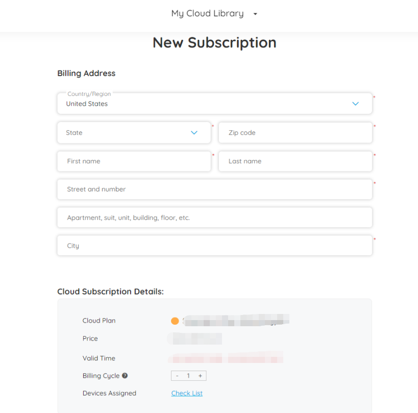billing address