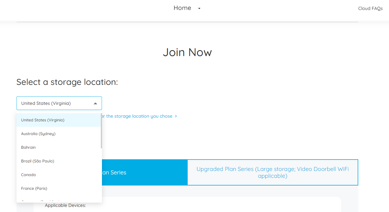 select a storage location