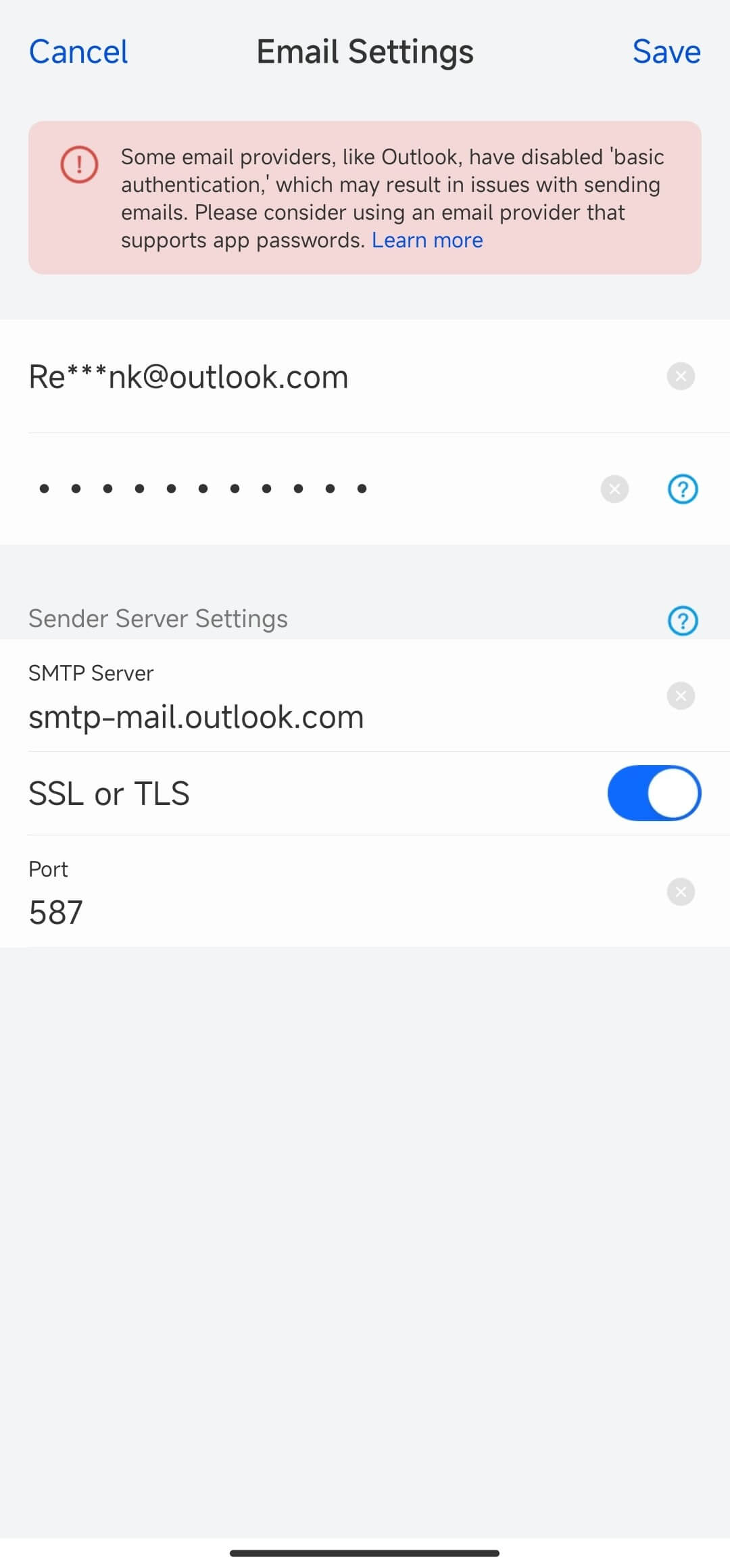 email settings tip