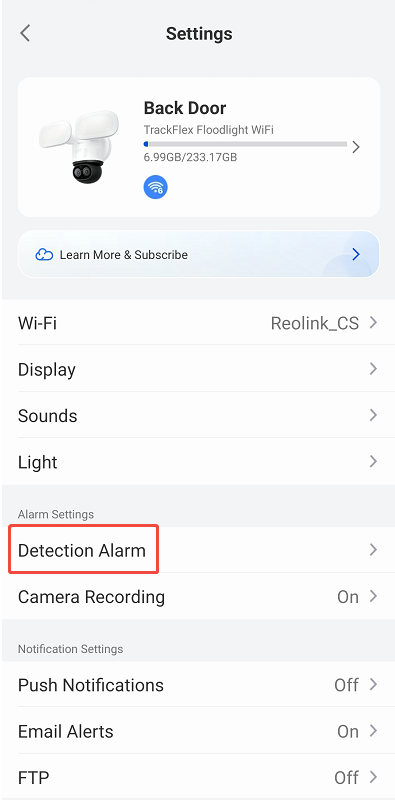 detection alarm